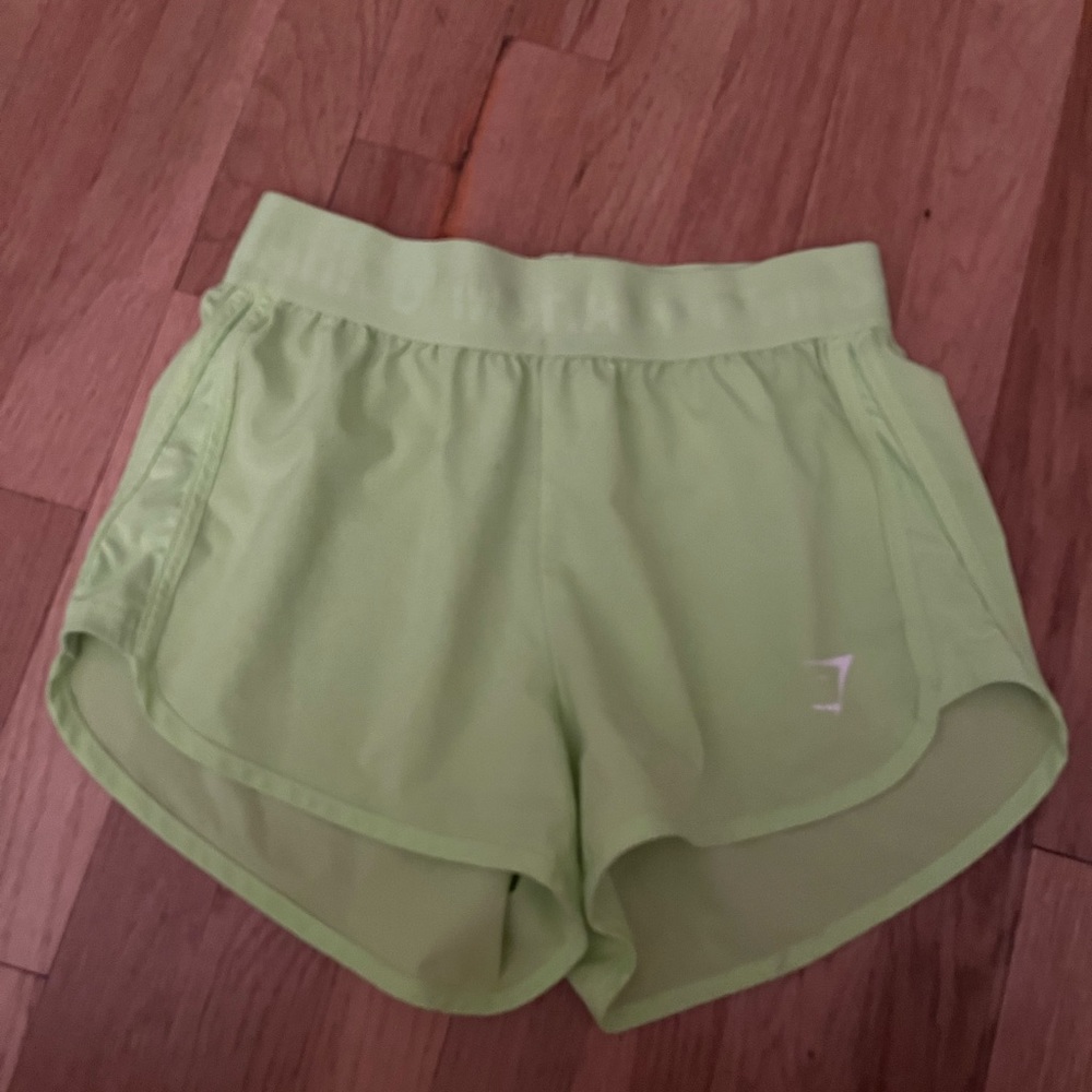 Gymshark lime green training shorts